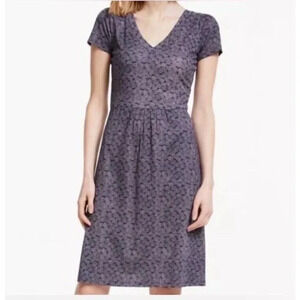 Boden‎ Penelope Jersey Dress V-neck Red White Blue Floral Modal Cotton Dress 14